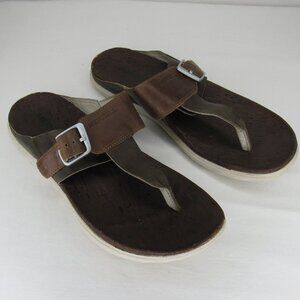 Merrell Brown Leather Flip Flop Buckle Sandal Women's 6